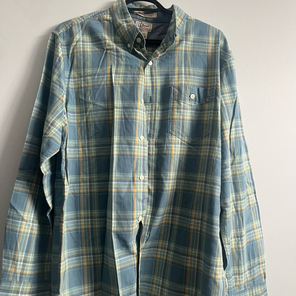L.L. Bean Men's Blue Plaid Shirt